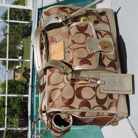 Coach Other - Coach RARE Monogram Khaki Dog Carrier 60126